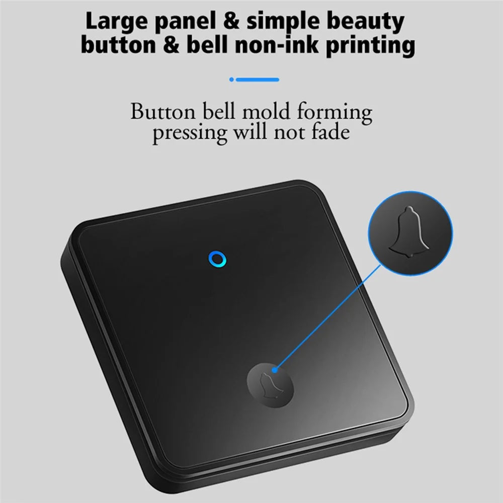 CACAZI FA50 Self-Powered Smart Wireless Doorbell Set 2 Transmitter  /  Receiver Doorbell for Home (86 Large Button) - Gold / US Plug - 7