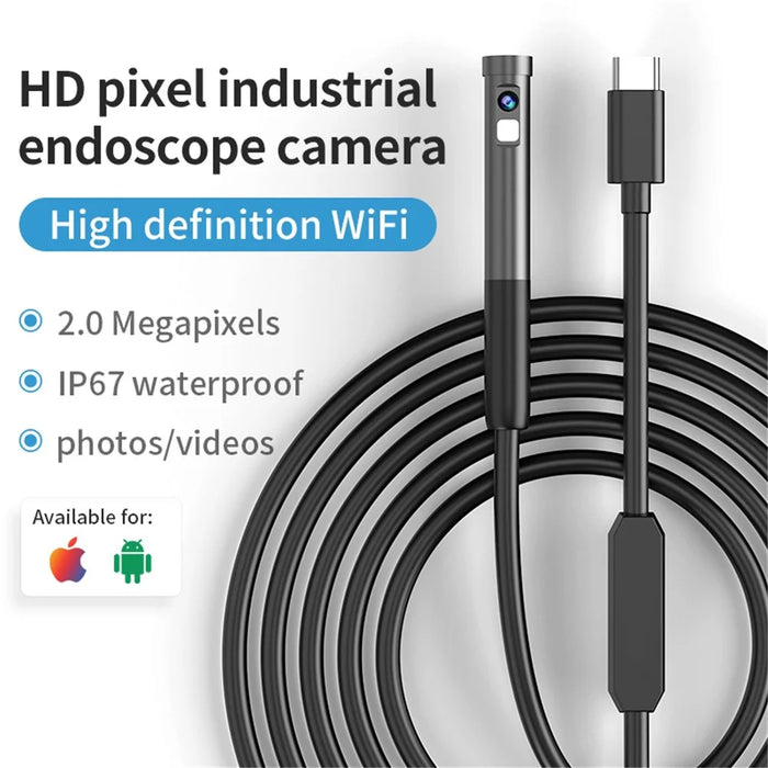 W300 3m Wire 8mm Dual Lens 1080P Endoscope Camera IP67 Waterproof Inspection Camera for iOS Android - 3