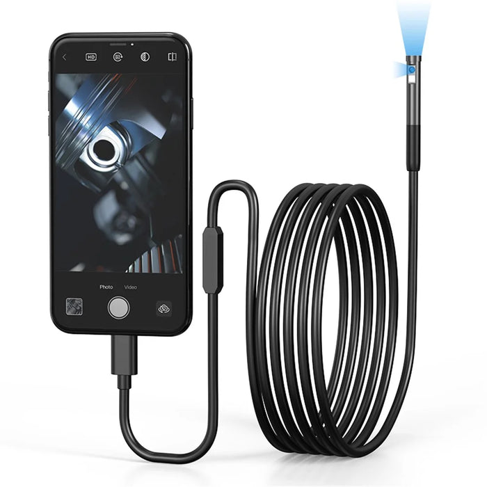 W300 1m Wire 8mm Dual Lens Endoscope IP67 Waterproof 1080P Borescope Inspection Camera for iOS Android - 1