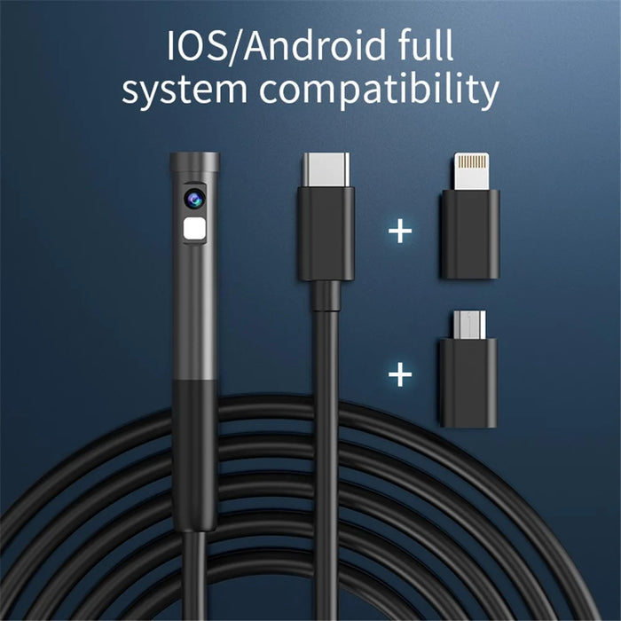 W300 1m Wire 8mm Dual Lens Endoscope IP67 Waterproof 1080P Borescope Inspection Camera for iOS Android - 5