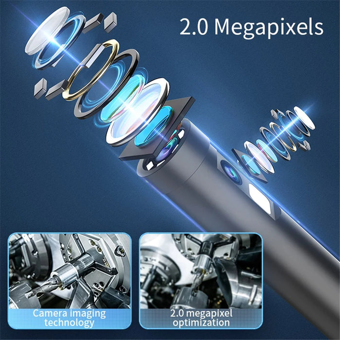 W300 1m Wire 8mm Dual Lens Endoscope IP67 Waterproof 1080P Borescope Inspection Camera for iOS Android - 6