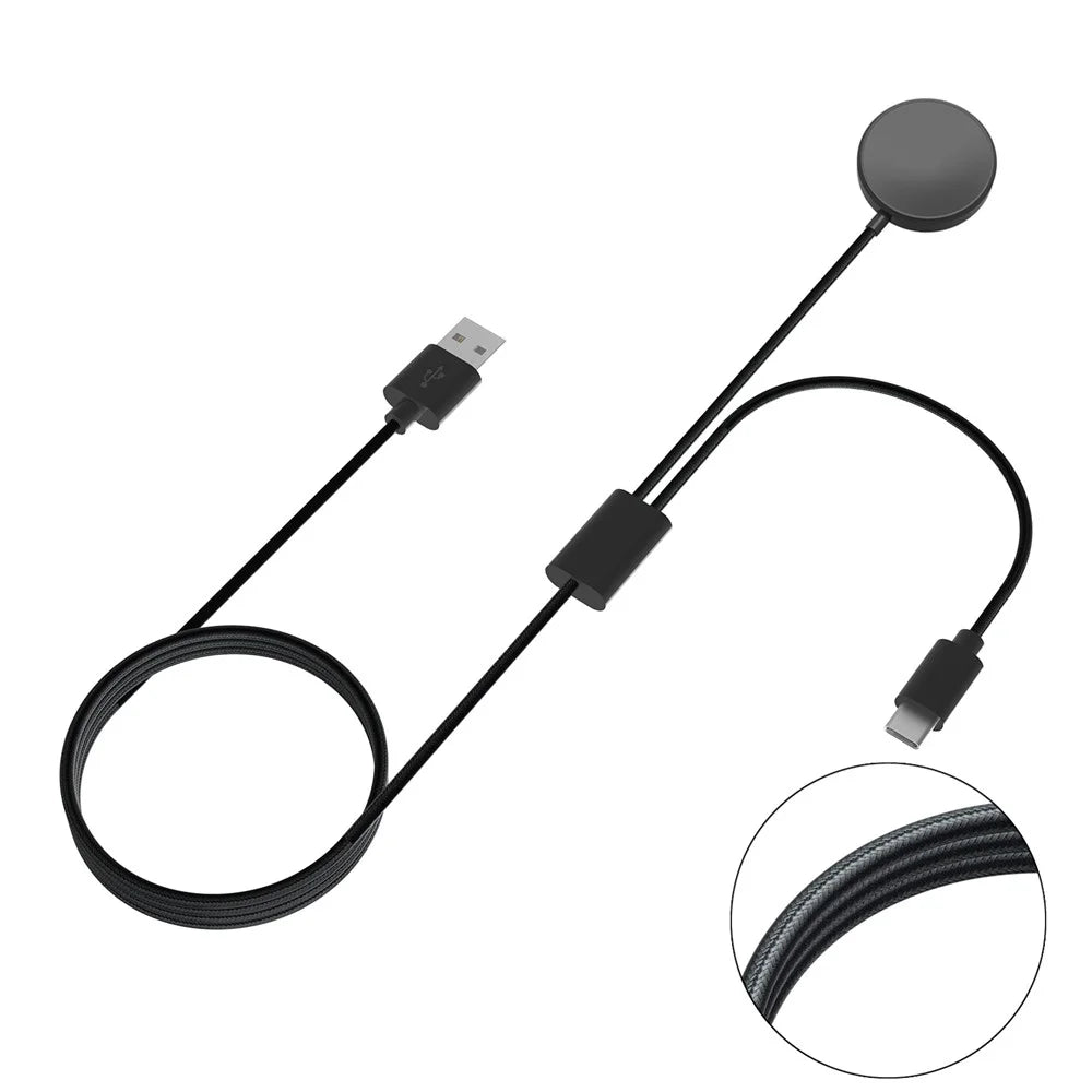 For Samsung Galaxy Watch 5 40mm 44mm / Watch 5 Pro 45mm Charger 1.15m 2-in-1 Watch Charger Type-C PD Wireless Charging Station Dock - 4