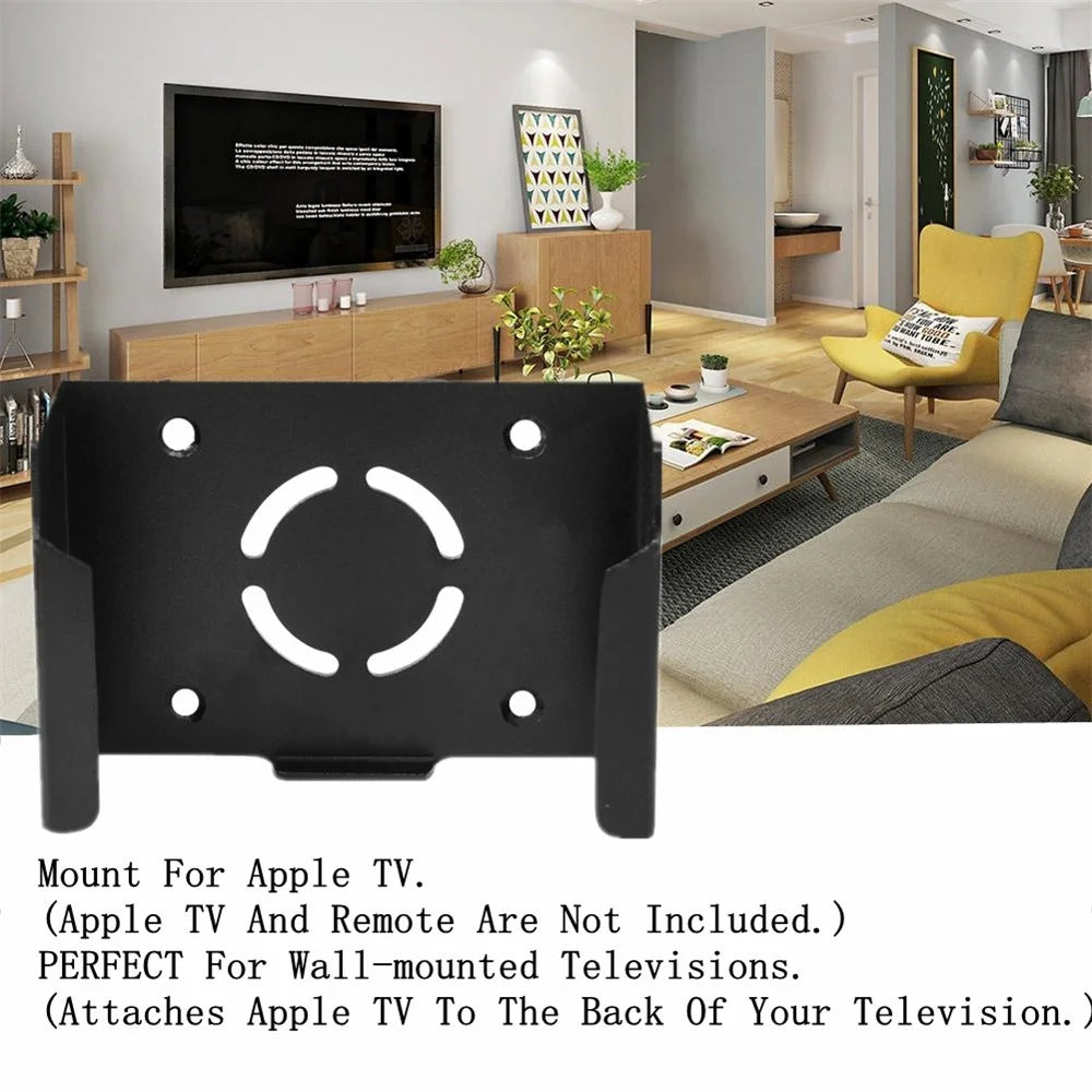 For Apple TV Box Wall-Mounted Hanger Acrylic+Metal Hanging Holder Stable Mounting Bracket - 4