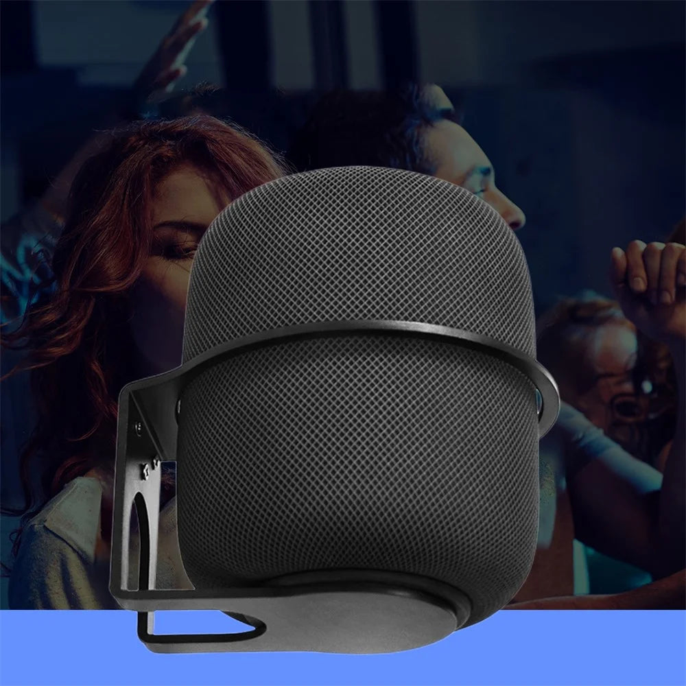 For Apple HomePod 2 2023 Speaker Aluminum Alloy Wall Hanger Wall-Mounted Hanging Holder Mounting Bracket - Black - 7