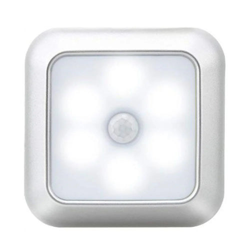 Square Human Infrared Sensor Light Smart Home Wardrobe Aisle Light Control Lamp Creative Night Light - Silver / White Light - 1
