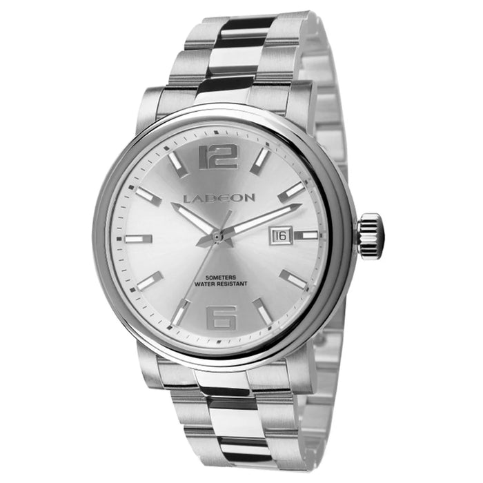 LADEON Sapphire Crystal Glass Men Watch Stylish Stainless Steel Mechanical Wrist Watch - Steel Color LAD10025 - 1