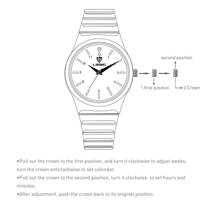 LIEBIG L1024 Fashion Couple Wrist Watch Stainless Steel Strap Analogue Quartz Watch - Luminous Dial / Men - 6