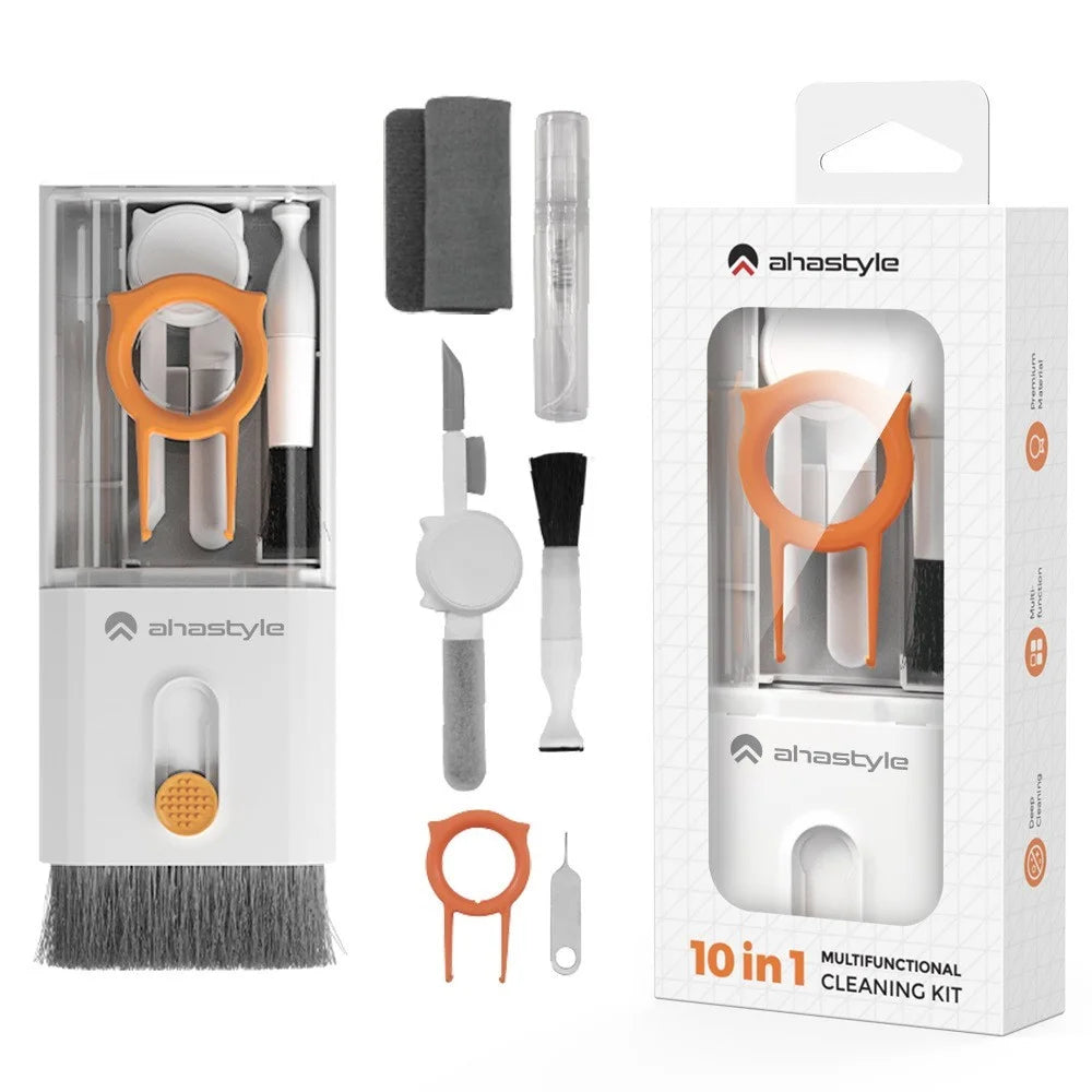 AHASTYLE WG121 10-in-1 Earphone Phone Keyboard Dust Removal Pen Brush Multifunction Cleaning Tool - White - 1