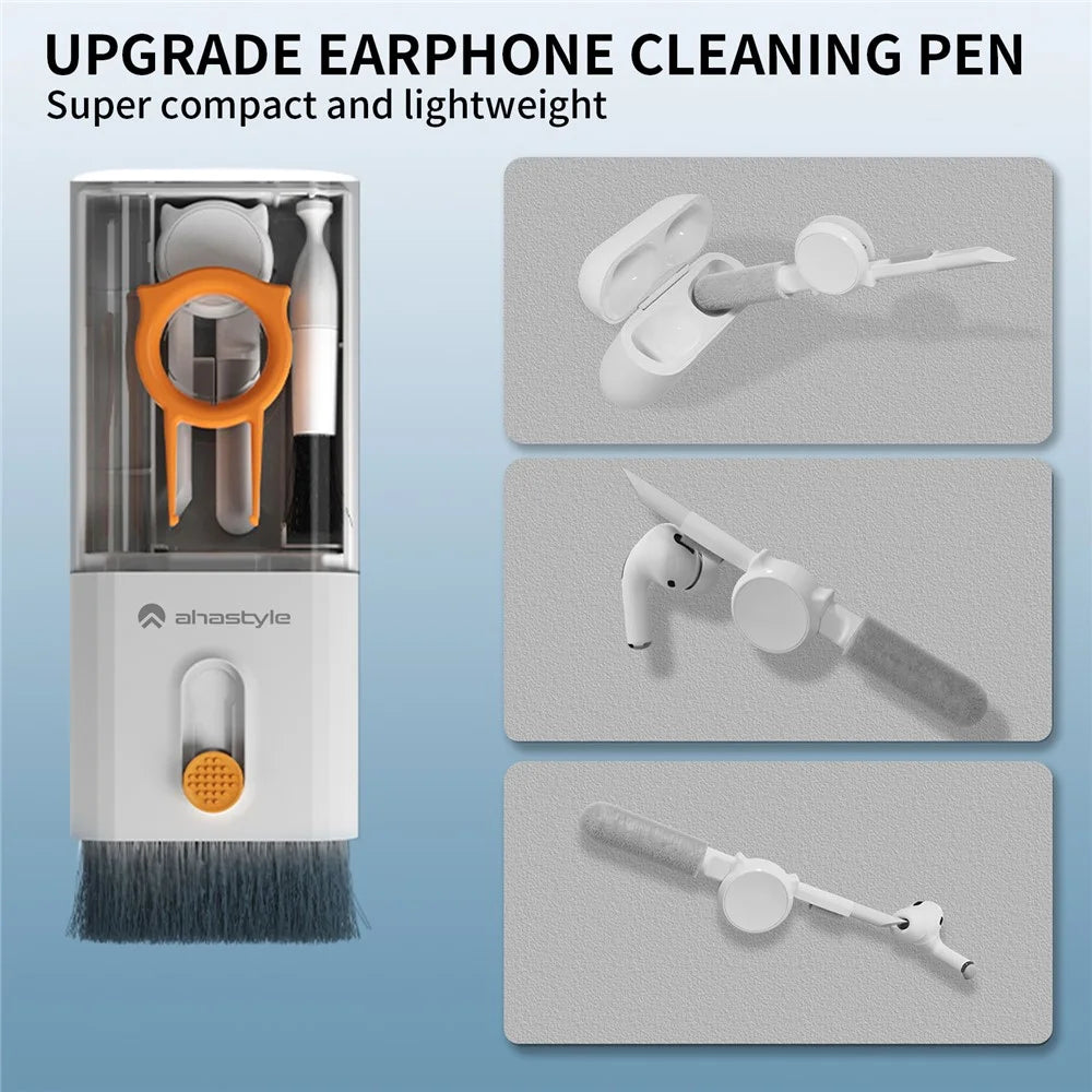 AHASTYLE WG121 10-in-1 Earphone Phone Keyboard Dust Removal Pen Brush Multifunction Cleaning Tool - White - 3