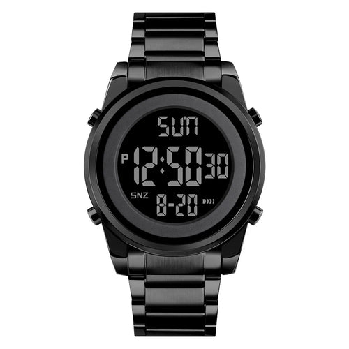 SKMEI 1611 Simple Business Men Watch Multifunctional Steel Strap Electronic Watch with Luminous Display - Black - 1