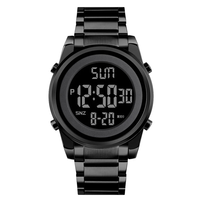 SKMEI 1611 Simple Business Men Watch Multifunctional Steel Strap Electronic Watch with Luminous Display - Black - 1