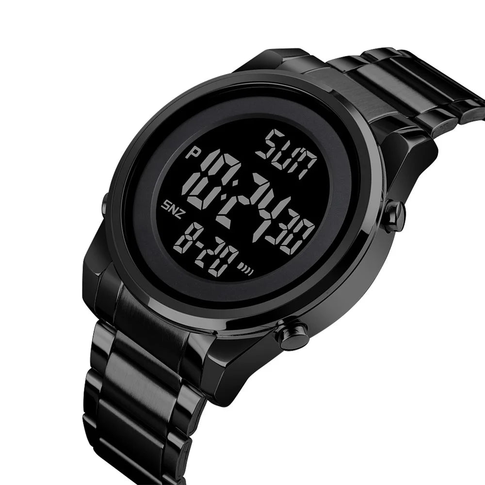 SKMEI 1611 Simple Business Men Watch Multifunctional Steel Strap Electronic Watch with Luminous Display - Black - 2