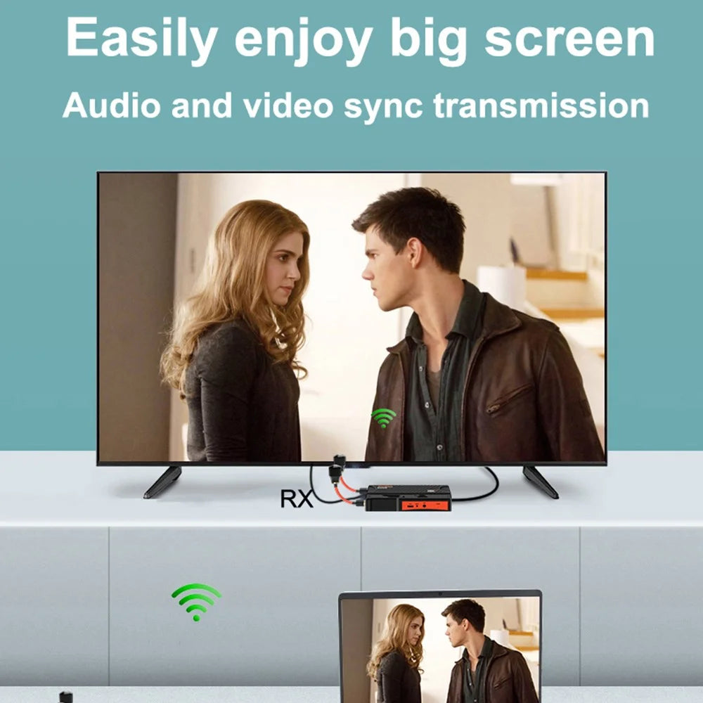 VRRIIS 009 Pro Wireless Display Dongle Adapter 300m Wireless Screen Casting Video Transmitter Receiver - US Plug - 5