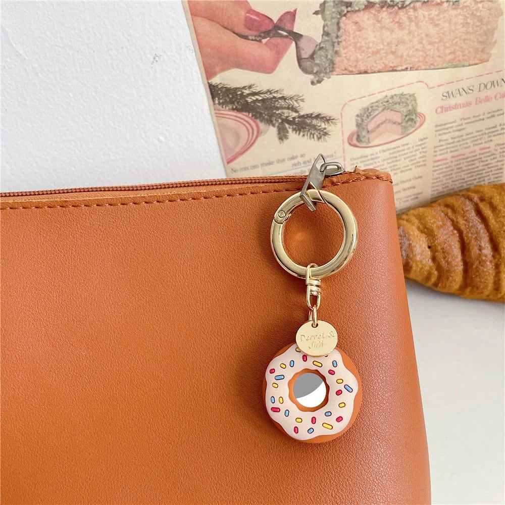 For Apple AirTag Bluetooth-compatible Tracker Donut Design Silicone Case Protective Cover with Ring Buckle - Green - 7