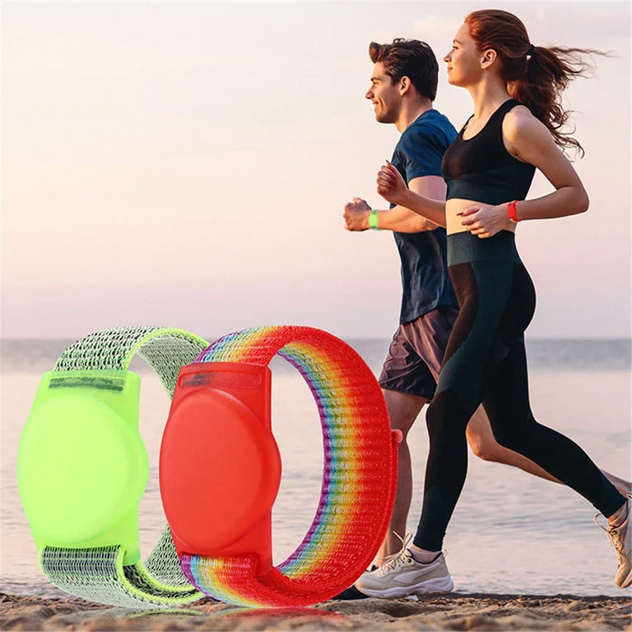 Protective Case for Huawei Tag Bluetooth-compatible Tracker Holder TPU Cover with Nylon Wristband Bracelet - Sea Shell White - 5