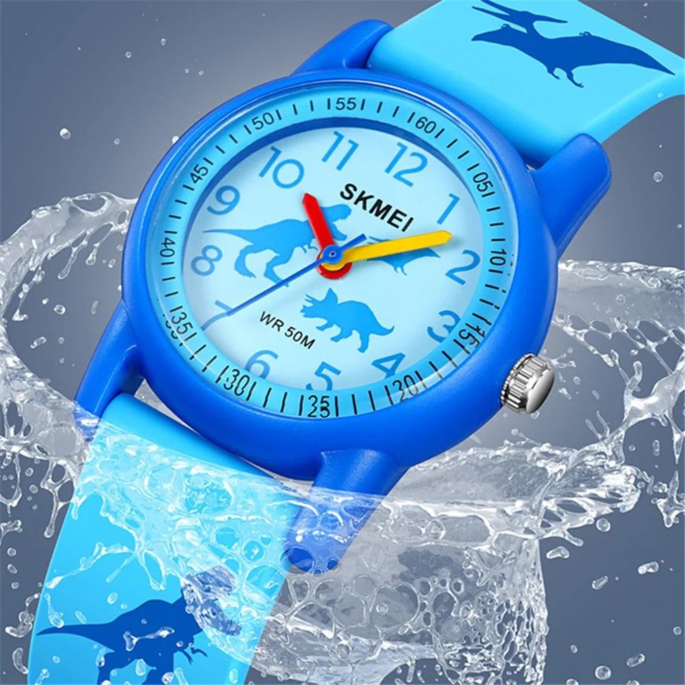 SKMEI 2157 Fashion Sports Waterproof Children Watch Cartoon Student Quartz Watch - Dinosaur - 2