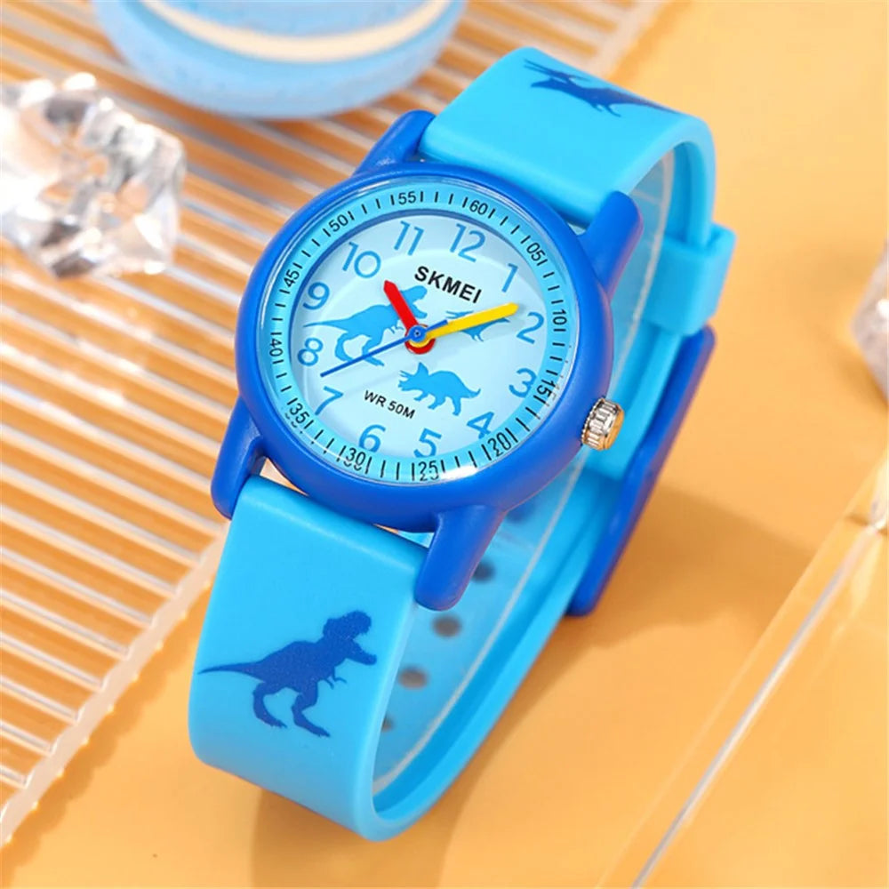 SKMEI 2157 Fashion Sports Waterproof Children Watch Cartoon Student Quartz Watch - Dinosaur - 3