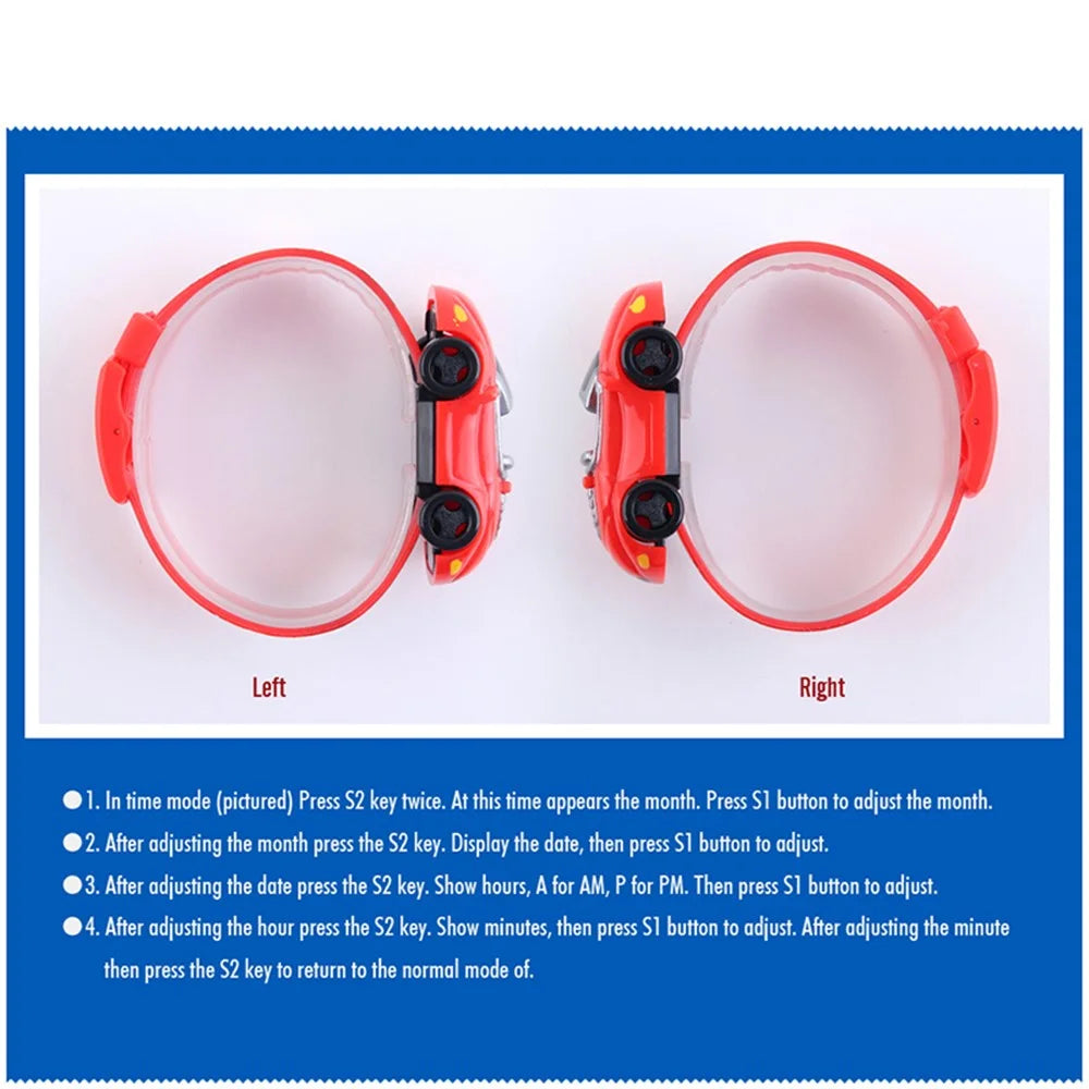 SKMEI 1241 Fashion Car Design Children Wrist Watch Student Electronic Watch - Red - 6