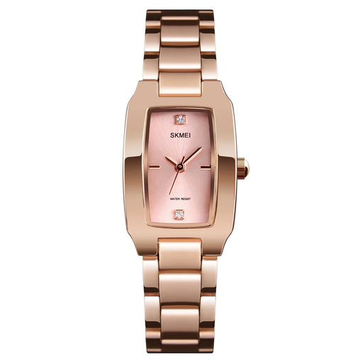 SKMEI 1400 Classic Quartz Ladies Watch Rhinestone Decor Zinc Alloy Wrist Watch - Rose Gold - 1