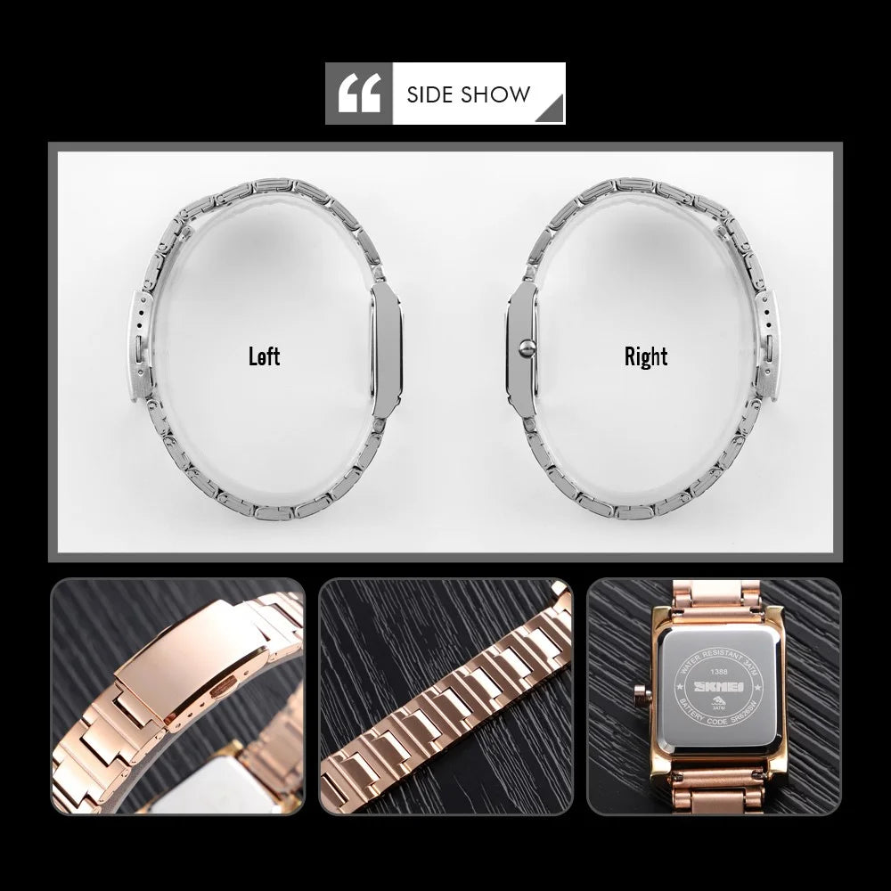 SKMEI 1388 Quartz Women Watch Zinc Alloy Classic Dress Watch - Silver - 6