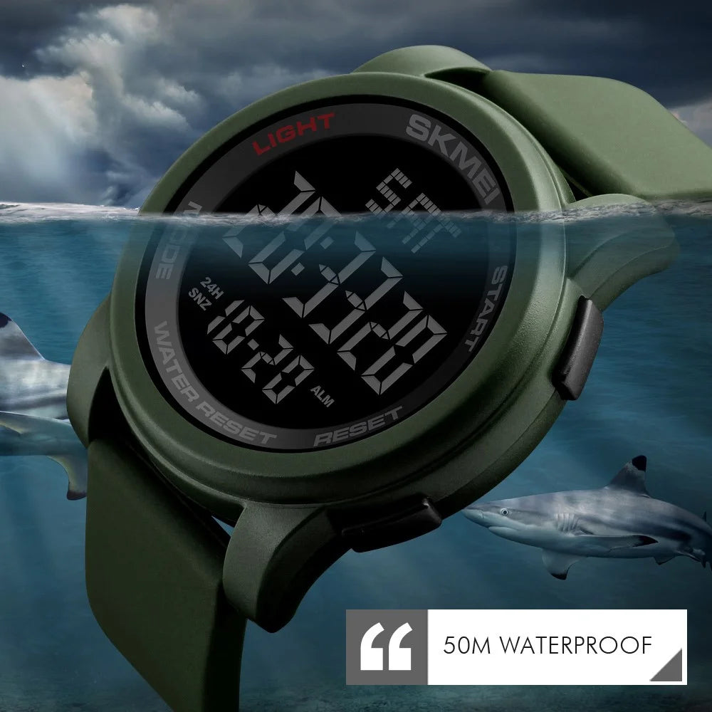 SKMEI 1257 Outdoor Multifunction Electronic Watch 50m Waterproof Sports Watch - Black - 5