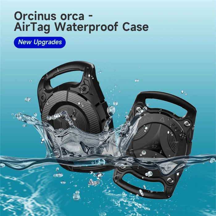 Soft TPU Case for AirTag Bluetooth-compatible Tracker Protective IP67 Waterproof Cover, with Front Back Film Set - Black - 2