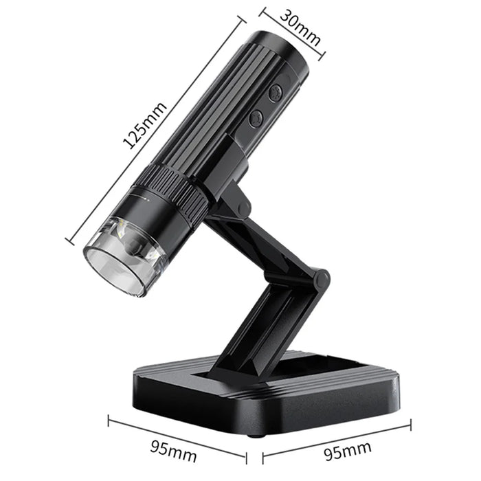 WTM-W1-A Digital Microscope 50X-1000X 2MP 1080P WiFi USB Microscope Camera Magnifier with 8 LED Lights - Black - 7