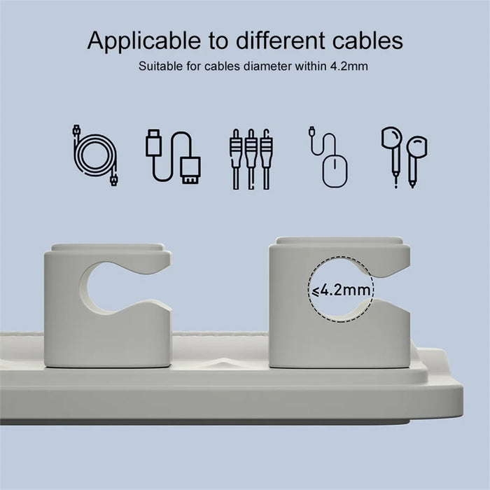 Self-Adhesive Bottom Silicone Magnetic Cable Clip Data Cord Management Holder Line Organizer Keeper for Desktop - Blue - 6