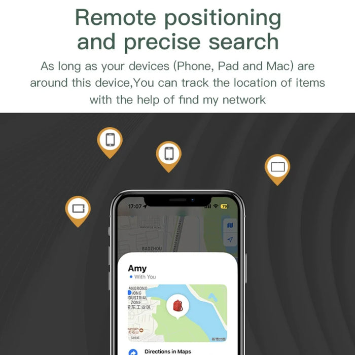Itag03 Bluetooth-compatible Finder-Itag Anti-Loss Locator for Apple Find My Tracker with Strap - Black - 4