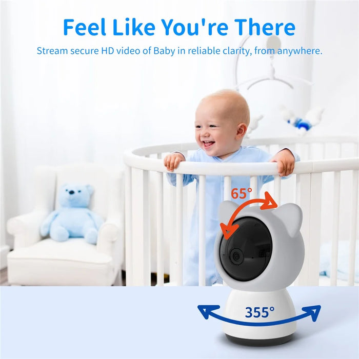 BABY5 5 inch Display Baby Monitor Two-Way Voice Camera APP Remote Monitoring Watcher - Grey / US Plug - 3