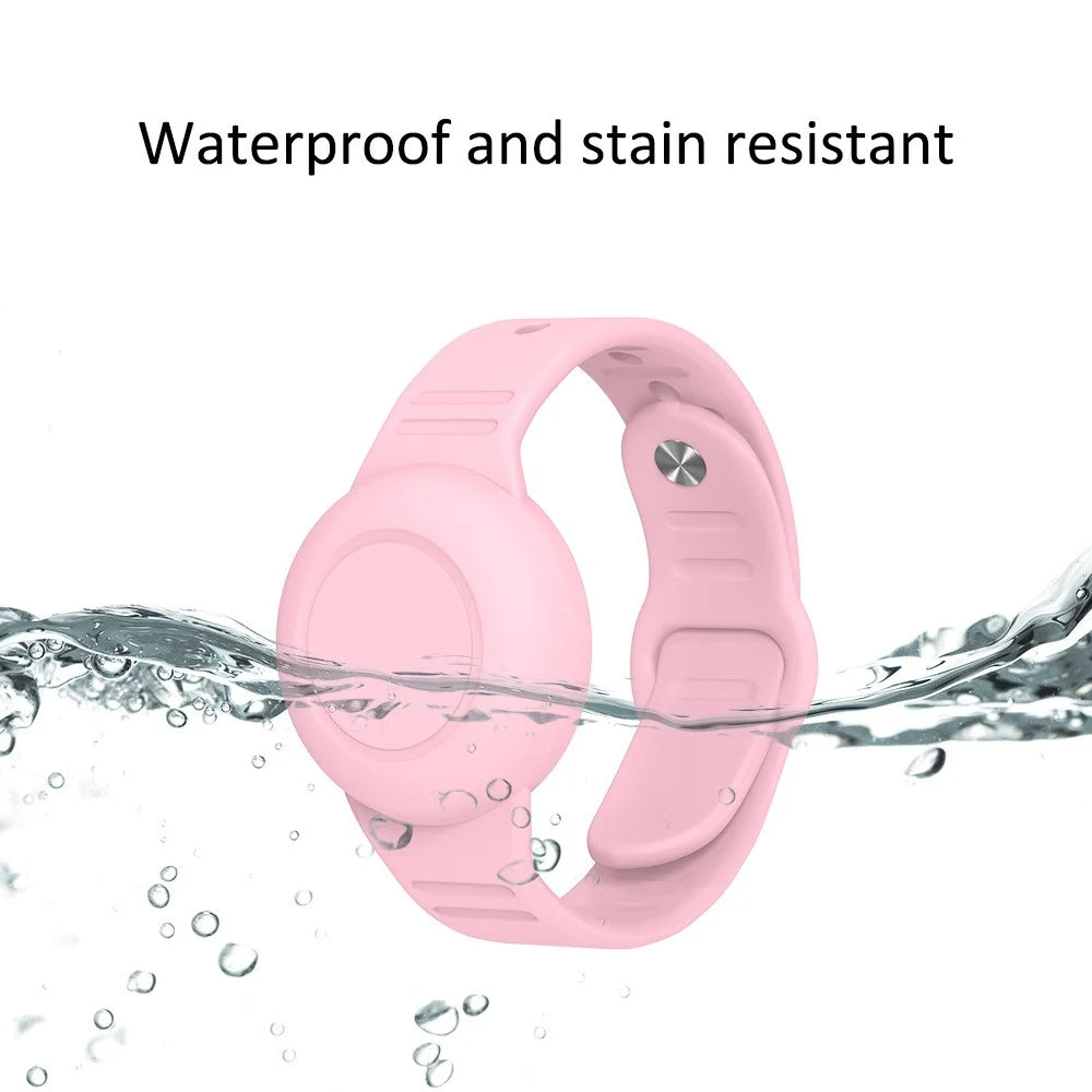 Waterproof Silicone Case for Apple AirTag Tracker Bracelet for Kids Bluetooth-compatible Finder Wristband Full Case Cover - Luminous Green - 5