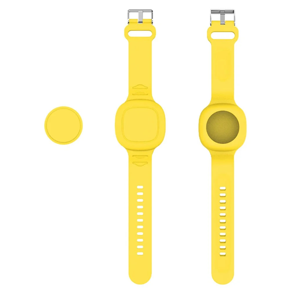 Waterproof Silicone Case for Samsung Galaxy SmartTag Tracker Full Cover for Kids Bluetooth-compatible Finder Wristband Case - Yellow - 1