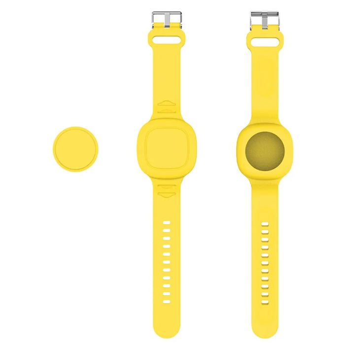 Waterproof Silicone Case for Samsung Galaxy SmartTag Tracker Full Cover for Kids Bluetooth-compatible Finder Wristband Case - Yellow - 1