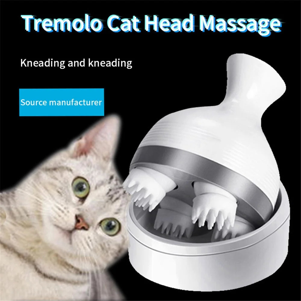 JH-T1 Electric Head Massager for Scalp Body Shoulder Neck Pet Cat Dog Stress Relieve Device, White Claw - 2
