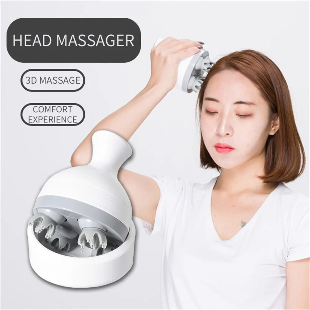 JH-T1 Stress Relieve Electric Head Massager for Scalp Body Shoulder Neck Pet Cat Dog, Upgrade Grey Claw - 3