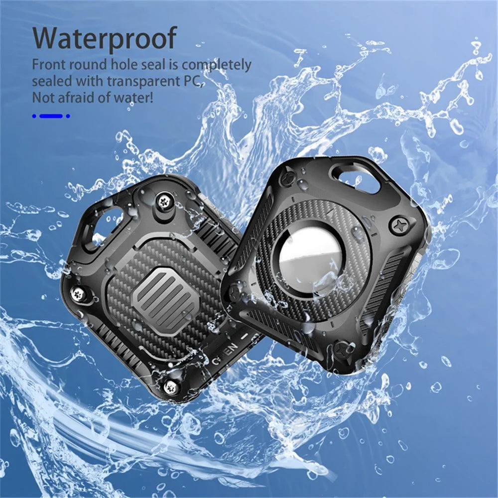 TPU + PC Case for AirTag Tracker, Anti-drop IP67 Waterproof Locator Protective Cover - Black - 3