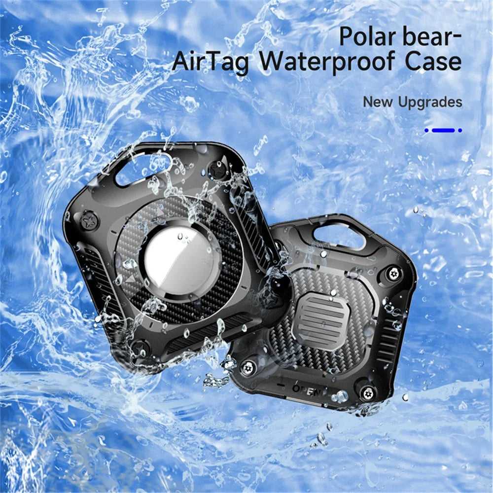 TPU + PC Case for AirTag Tracker, Anti-drop IP67 Waterproof Locator Protective Cover - Black - 7