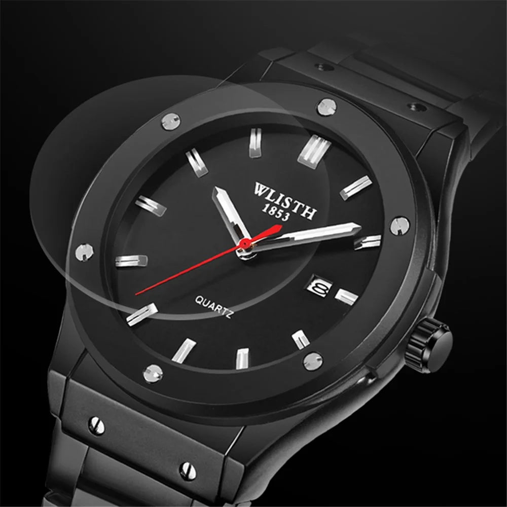 WLISTH S939 Sports Quartz Watch Luminous Daily Life Waterproof Wrist Bracelet Watch with Calendar Display - Rose Gold Steel Strap - 6