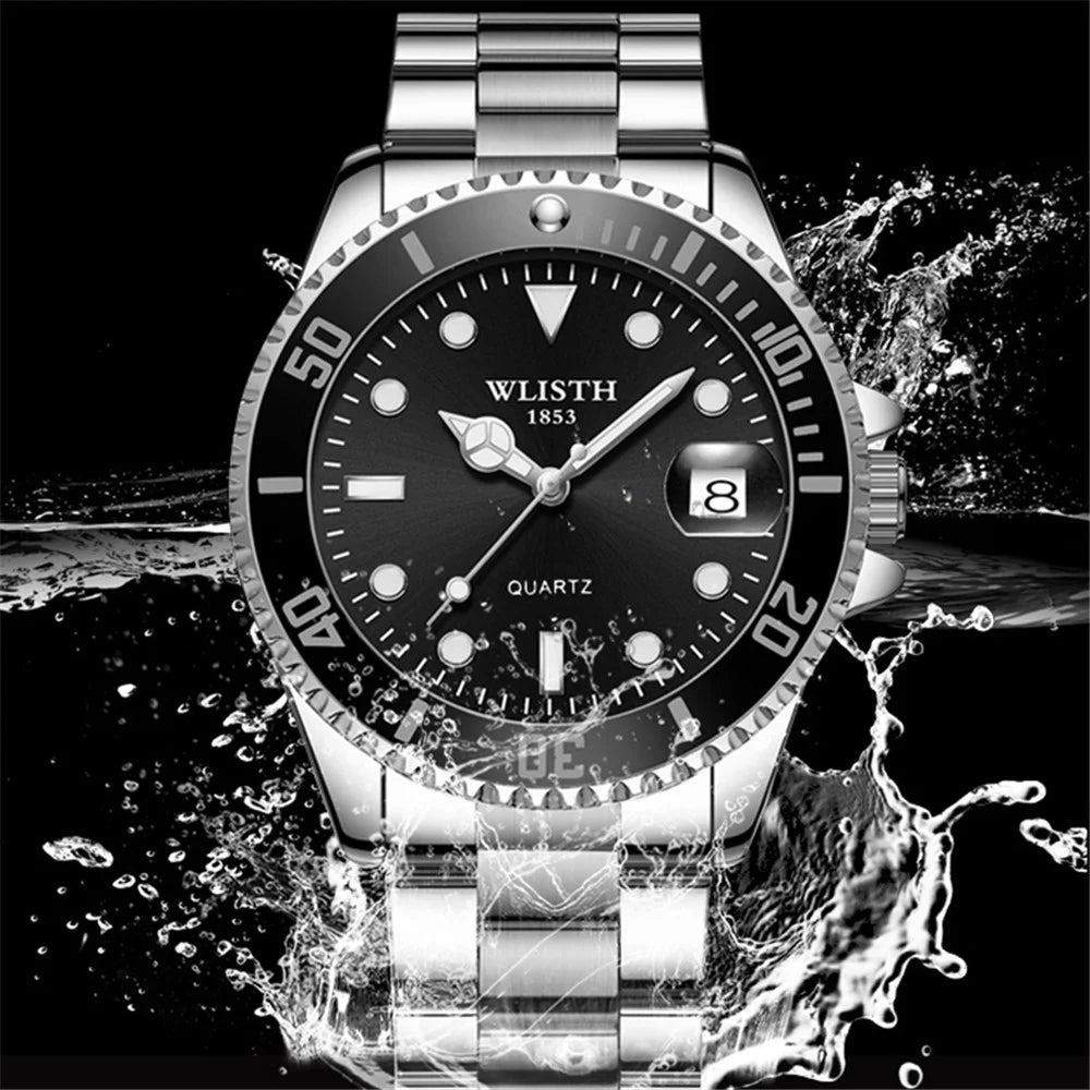 WLISTH 6057 Luminous Watch Daily Life Waterproof Bracelet Wrist Watch Band with Calendar Display Function - Blue / Black - 5