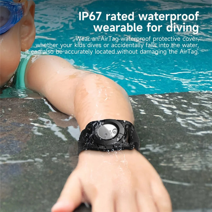 IP67 Waterproof Case for AirTag Bluetooth-compatible Tracker Anti-scratch TPU + PC Locator Protective Cover - Black - 3