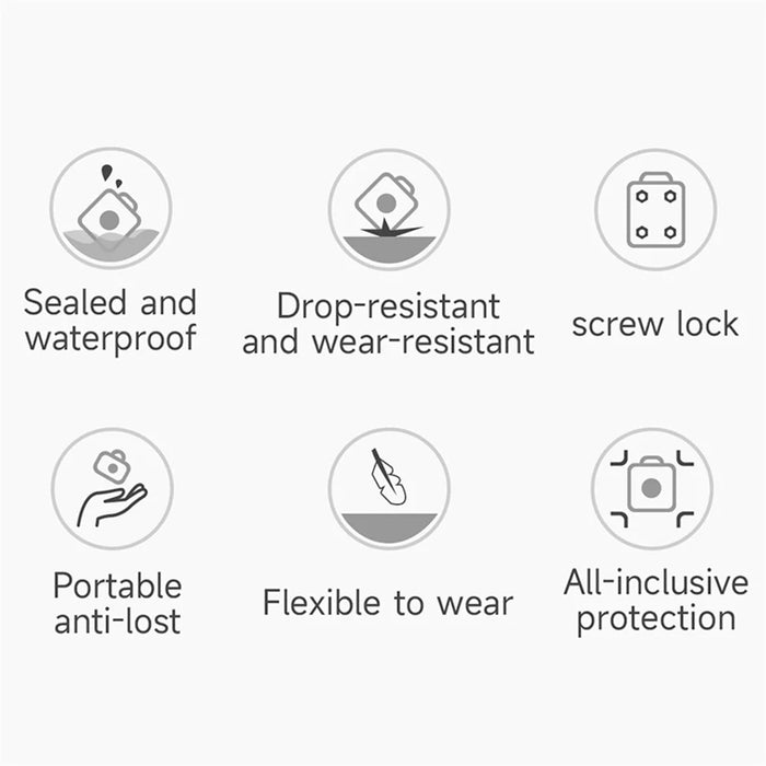 IP67 Waterproof Case for AirTag Bluetooth-compatible Tracker Anti-scratch TPU + PC Locator Protective Cover - Black - 7