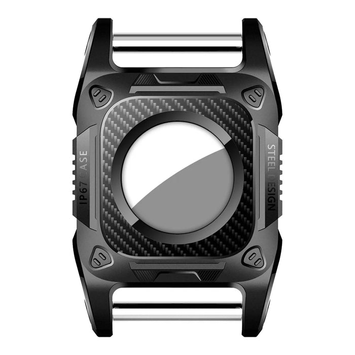 For AirTag Bluetooth-compatible Tracker Protective Case TPU + PC IP67 Waterproof Locator Cover ST - Black - 1