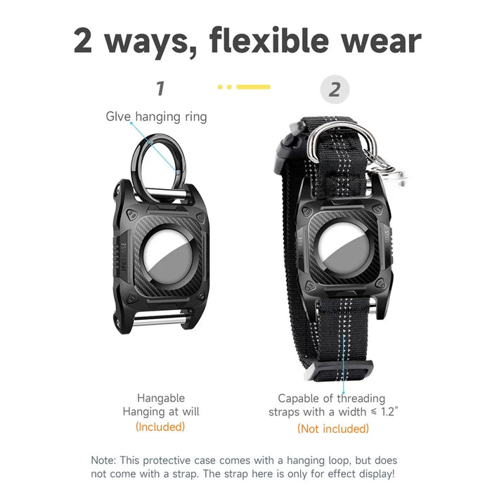 For AirTag Bluetooth-compatible Tracker Protective Case TPU + PC IP67 Waterproof Locator Cover ST - Black - 3