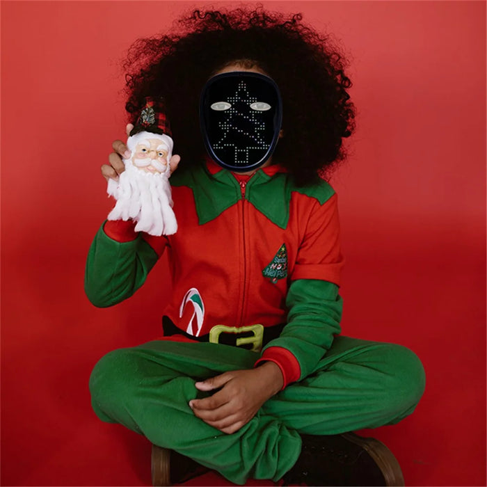 Kids LED Mask Gesture Face-Changing Glowing Mask Halloween Party Carnival Dance Props - 5