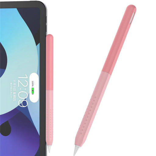 AHASTYLE PT182 Silicone Stylus Pen Cover for Apple Pencil Pro / Pencil (2nd Generation) Color Splicing Retro Capacitive Stylus Sleeve - Pink - 1