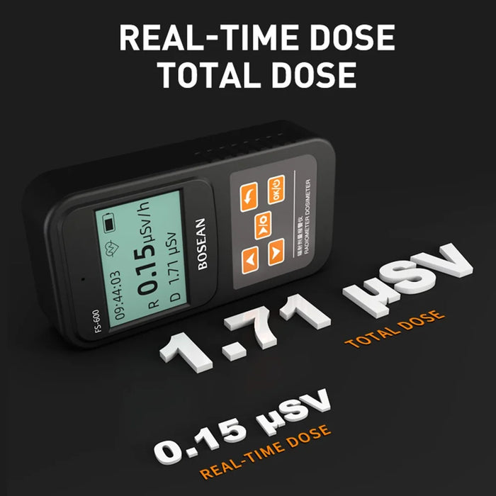 BOSEAN FS-600 Nuclear Radiation Detector Geiger Counter X-ray Beta Gamma Tester GM Counter Dose Rate Real-time Dosimeter - 3