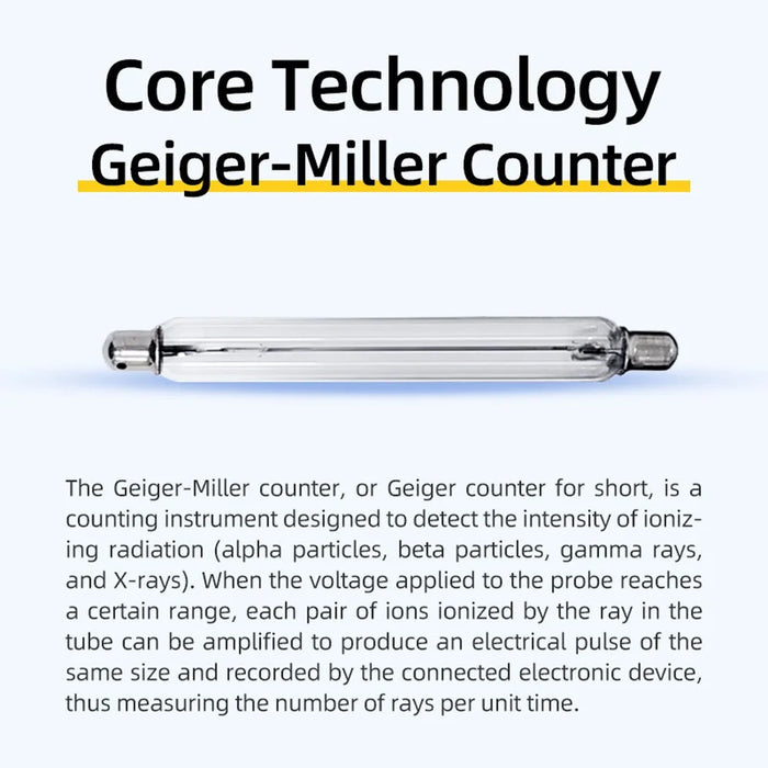 Handheld Plastic Nuclear Radiation Detector Color Display Rechargeable Radioactive Geiger Tester - Black - 4