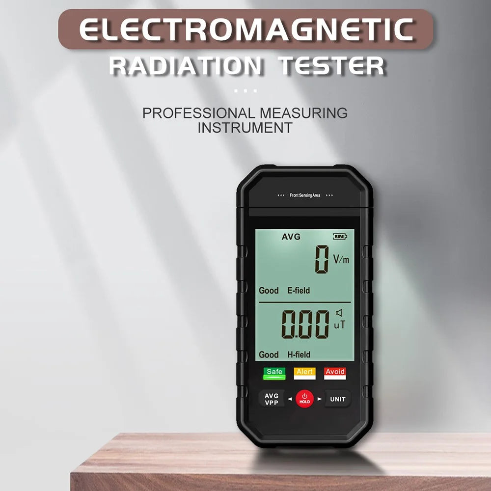 ET925 Electromagnetic Field Radiation Detector Sound Light Alarm Handheld Large Screen EMF Radiation Tester - 3