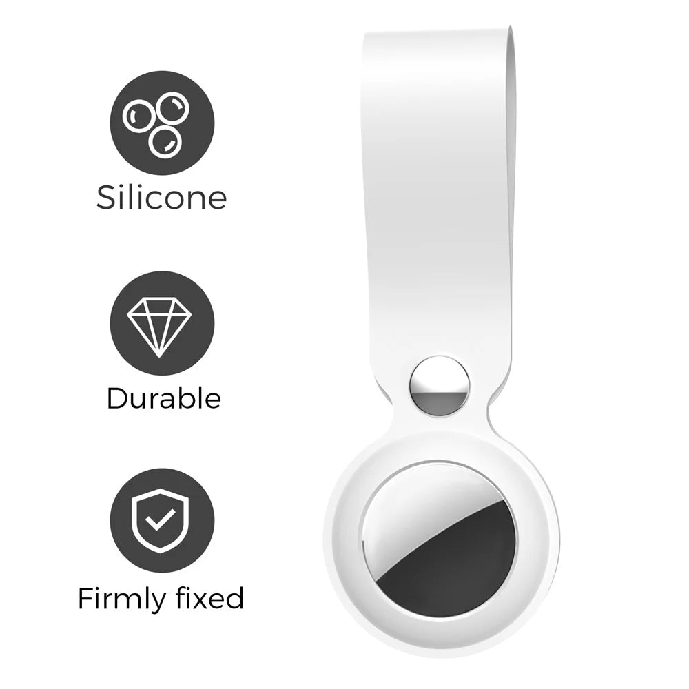 AHASTYLE WG34 Silicone Case for Apple AirTag , Scratch-resistant Bluetooth-compatible Tracker Protective Cover - White - 2
