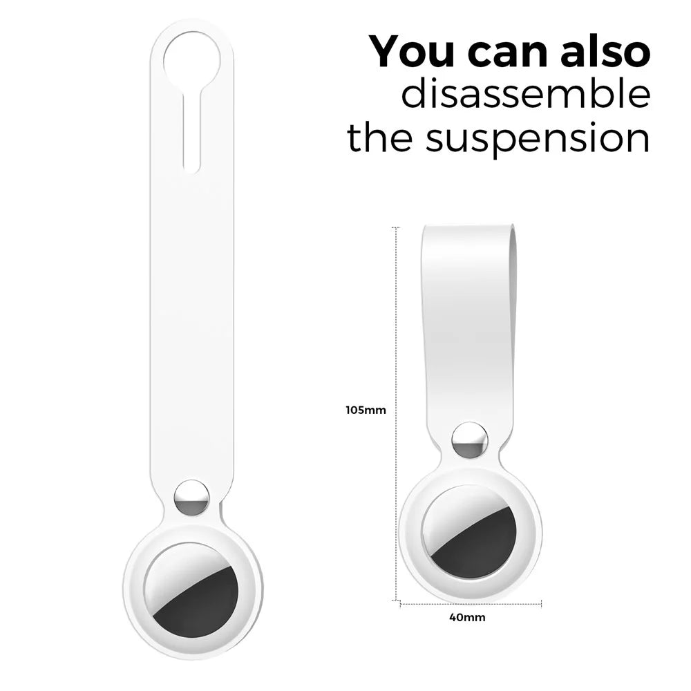 AHASTYLE WG34 Silicone Case for Apple AirTag , Scratch-resistant Bluetooth-compatible Tracker Protective Cover - White - 3